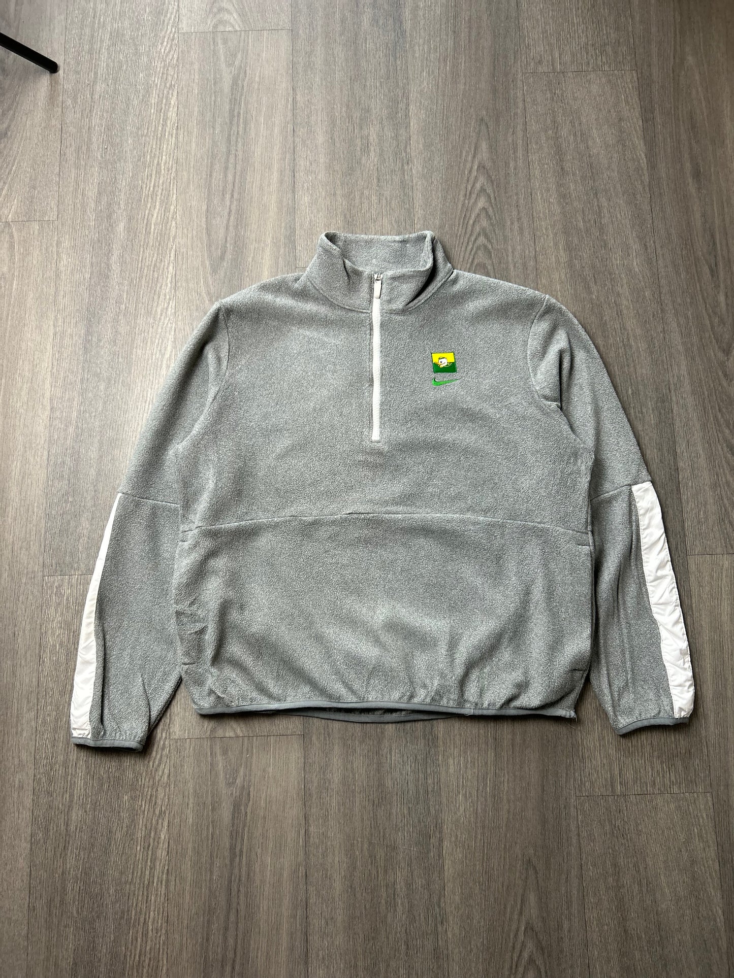 Nike x Oregon Ducks Vintage University Grey and green quarter zip fleece