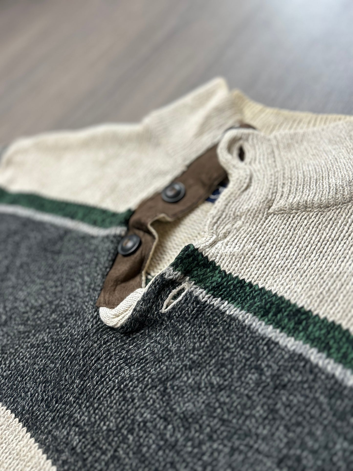 Vintage Ralph Lauren Chaps Cotton Knit Sweater Button up