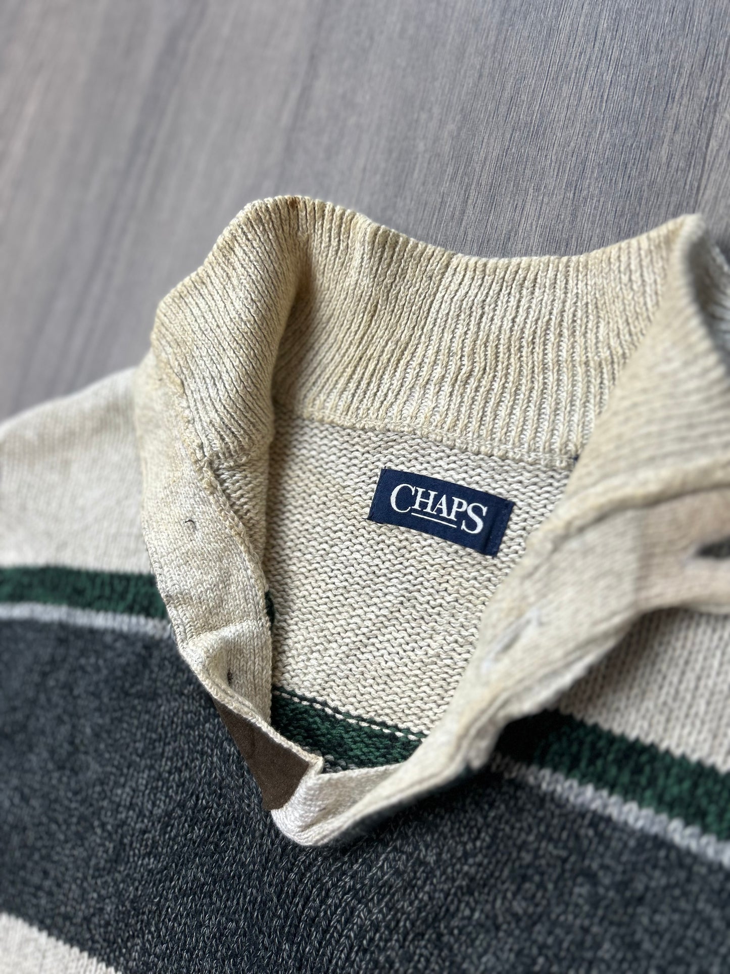 Vintage Ralph Lauren Chaps Cotton Knit Sweater Button up